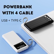 OFC 10000mAh Power Bank Fast Charging Powerbank with Cables LED Light Portable Charger External Batt
