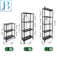 ▽☸Foldable kitchen wheeled shelf 3 4 5 layer organizer steel racks with wheels shelves home storage
