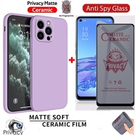 2in1 Phone Case+ Matte Anti Spy Ceramic Tempered Glass For Vivo Y93 Y95 Y91i Y30i Y91 Y30 Y85 Y51 Y3