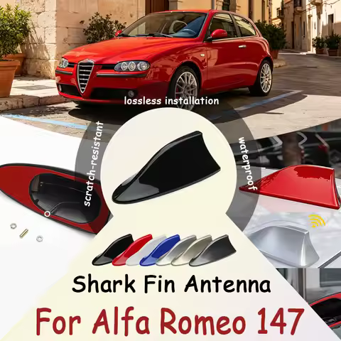 For Alfa Romeo 147 Car Shark Fin Antenna FM AM Radio Waterproof No Drilling Self-Adhesive Style Roof