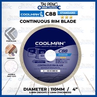 Coolman C88 4" Diamond Continuous Rim Blade