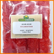 ◰ ┳ ╱ Agar Agar Bar / Gulaman Bar - 4 pcs color Red
