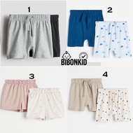 [Bibonkid] Set of 2 cotton shorts HM US/JP sizes from 4-6m to 3-4y