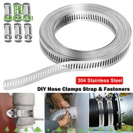 HUAYUEJI Hose Clamps, Large 304 Stainless Steel Hose Clamp Strap,  Adjustable Pipe Ducting Hose Clam