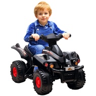 Classic Design 6v Kids Atv 4 Wheeler Quad Car W/ Music, Forward Gear, For 2-6 Years Old, Black