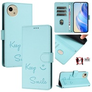 Good quality Smile Embossing RFID Leather Phone Case For Sharp Aquos Sense10/Sharp Aquos sense8 SHG1