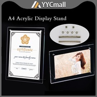 A4 Acrylic Panel Stand Acrylic Display Stand Product Price Display Stand Certificate Document Frame