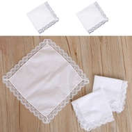 haha Portable Tie-dye Lace Trim Handkerchief for Woman Man Gentleman Handkerchief
