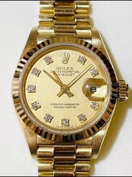 勞力士 ROLEX 日誌型 69178G 10P 鑲鑽女士腕錶