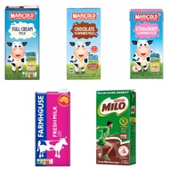 Marigold UHT Milk Farm House Milo UHT Malt Milk Strawberry Chocolate Flavored Packet Milk 1L