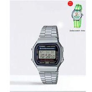 Casio Vintage A158WEA-9 Classic Digital Watch, Silver & Gold Retro Timepiece, Water Resistant With A