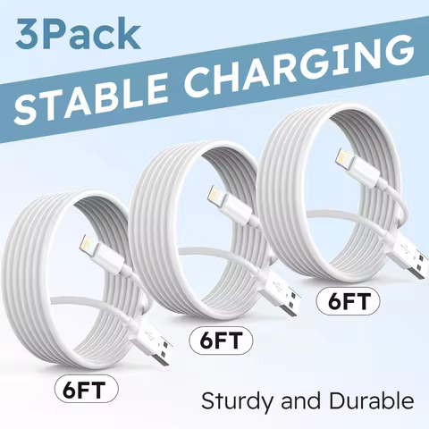 3PCS 3 IN 1 USB Charging Cable USB A To Lightning Cable Charger Cable Data Cord Charging Cords Data 