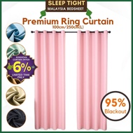 Plain Ring Langsir Tingkap Pintu Moden Tirai Semi Blackout Curtain Door Window Murah Ready Stock #RCD