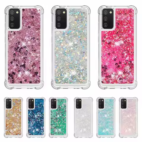 Glitter Case for Funda Samsung Galaxy A22 A32 A52S 5G A02S A12 A02 M12 M32 M02 Cases Bright Dynamic 