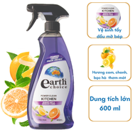Bình xịt tẩy dầu mỡ vệ sinh bếp hữu cơ hương cam Earth Choice 600ml - NK Úc