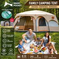 Magicpocket khemah camping tent Genuine  khemah unta 10-14Person Large Camping Camel Family Tent out