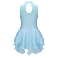 Rhinestone Sequins Figure Ice Skating Dress for Girls Kid Ballet