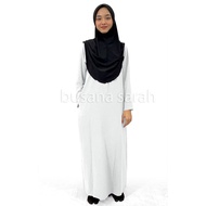 Jubah HAJAR umrah murah Ironless tanpa gosok woman dress black white plus size S to 6XL STRAIGHT CUT