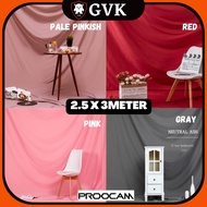 🔥READY STOCK🔥 Proocam Studio Background Backdrop Cloth IG Pale Pinkish Red Pink Grey Green Black Whi