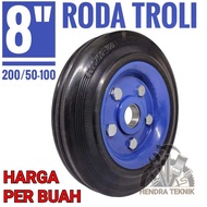8" RUBBER WHEELS 20CM WHEELS ONLY 8 IN TROLLEY WHEELS 200MM COLA CART WHEELS
