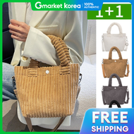 OMT | กระเปาสะพายไหลผหญง 1+1 แบบผาคอรดรอย สำหรบใชในชวตประจำวน สไตลลำลอง แบบสะพายขาง