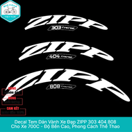 Decal Tem Dán Vành Xe Đạp ZIPP 303 404 808 Cho Xe 700C – Bóng Đẹp Dễ Dán