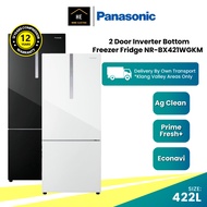 PANASONIC 422L 2-DOOR BOTTOM FREEZER REFRIGERATOR FRIDGE NR-BX421WGKM NR-BX421WGWM 𝗚𝗟𝗔𝗦𝗦 𝗗𝗢𝗢𝗥 SERIES PETI SEJUK