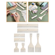 [trdfdv] Wood Weaving Loom Comb Kit Knitting Loom Fringe Comb for Home Decoration Rug