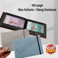 Album Wang Hantaran 100pcs Pocket Album/Money Album/Wedding Allbum/Mas kahwin / Paper Money Collection /Leather Note