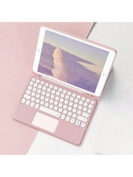 粉色馬卡龍風格360°旋轉無線可拆式觸控鍵盤套,ipad 10.2, 10.5, 10th Gen, Pro11, Air4, Air5和9.7英寸蘋果平板電腦通用