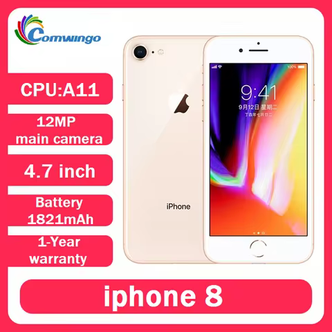 Original Unlocked Apple iPhone 8 LTE 2GB RAM 64/256GB ROM 4.7' 12.0MP Hexa Core Touch ID NFC Used ip