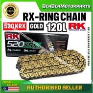 100% ORIGINAL RK 520 KRX X-RING Chain 120L Rivet Type X-RING Rantai Besar Gold 520H 120 L