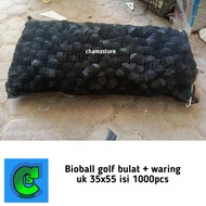 Bioball filter media + netting bag containing 1000pcs koi pond filter media bioball aquarium filter 