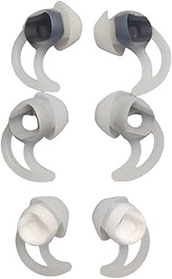 3 Pairs Noise Isolation Ear Tips SML White Earbud Replacement Tips Earbud Tips Soft Silicone Earbud