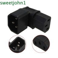 SWEETJOHN Power Adapter C14 Male AC 10A 3Pin Corner Plug Conversion Socket C14 Male To C13 Female Be