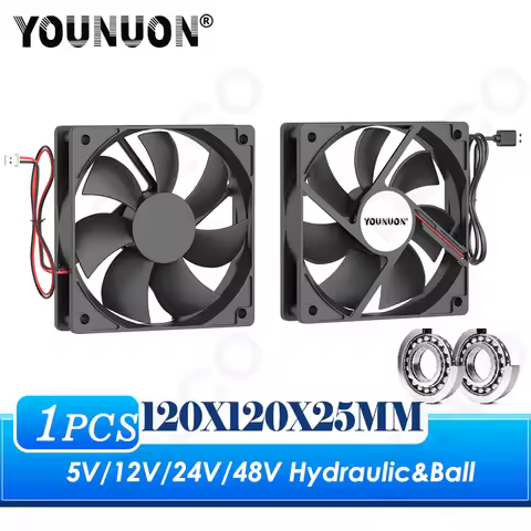 Double Ball 120x120x25mm Cooling Fan DC 5V 12V 24V 48V 12cm 120mm Cooler Fan 12025 Computer Case Fan