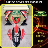 RAPIDO COVER SET RS150R/RS150 V2 V3 SUPRA GTR150 (10) RED (STICKER TANAM/AIRBRUSH) COVERSET