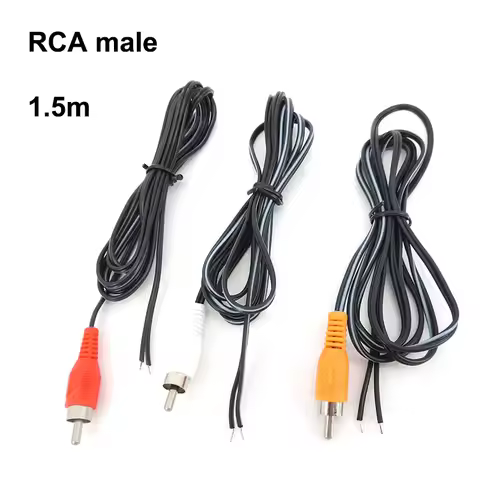 3x 1.5m 2pin Car Rca Male red black white Audio connector plug Cable Av Single Video Speaker extensi
