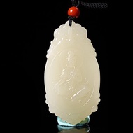 秒殺價 極品天然新疆和田玉若羌黃口料觀音吊墜玉質細膩溫潤