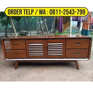 Meja TV Bufet Kabinet Console White Gold Elegan - Alfahri Furniture