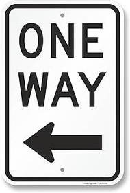 SmartSign One Way Sign with Left Arrow - 12" x 18", 120 mil Aluminum Composite (ACM), Engineer Grade
