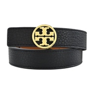 TORY BURCH MILLER荔枝紋牛皮雙面皮帶-多色選/平行輸入/ 黑金XS(71cm)