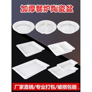 Hotel Buffet Insulation Stove Ceramic Dinner Plate Square Buffet Stove Ceramic Liner Restaurant Roun
