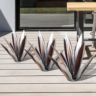 1pc DIY Metal Decorative Agave Plant Garden Outdoor Ornaments Accessories