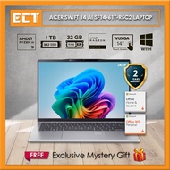 Acer Swift 14 AI SF14-61T-R5C2 Laptop (AI R9 365 5GHz,32GB D5,1TB SSD,ATI,14" WUXGA IPS Touch,W11,H2