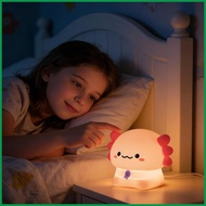 Animal Night Light 3-Level Dimmable Cute Light 30-Min Timer Rechargeable Silicone Axolotl Nightstand