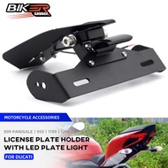 Motorcycle License Plate Holder LED Light For DUCATI Panigale 899 959 Panigale S R 1199 1299 Rear Ta