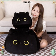 HUISHU Black Cat Plush Doll, Round Ball Cuddly Cuddly Pillow Cushion, Ins 4 Size Stuffed Animal Doll