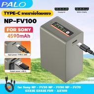 Palo NP-FV100 แบตเตอรี่กล้อง Type-C 20W สําหรับ Sony CX900 CX675 CX675E CX300 CX360V AX100 AX700 NEX