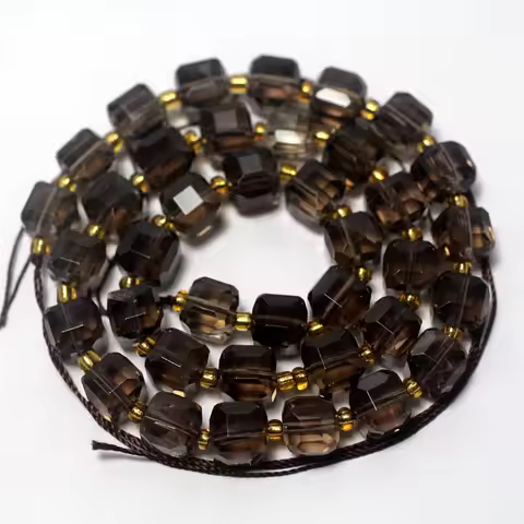 Prestyle & Meihan Natural Smoky quartz Rubik's Cube Loose Beads for Jewelry Making Design Or Gift